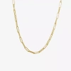 Silver Reflections Womens 14k Gold Over Brass 18 Inch Link Chain Necklace In Transparent