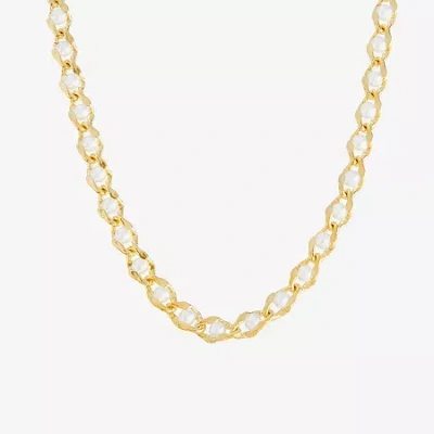 Silver Reflections Womens 14k Gold Over Brass 18 Inch Link Chain Necklace In Yellow
