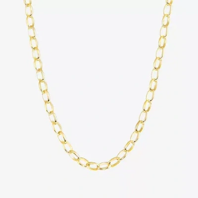 Silver Reflections Womens 14k Gold Over Brass 18 Inch Link Chain Necklace In Yellow