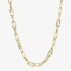 Silver Reflections Womens 14k Gold Over Brass 18 Inch Paperclip Chain Necklace In Transparent