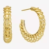 Silver Reflections Womens 14k Gold Over Brass 22.8mm Hoop Earrings In Gold