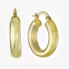 Silver Reflections Womens 14k Gold Over Brass 25.6mm Hoop Earrings In Gold