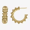 Silver Reflections Womens 14k Gold Over Brass 28.3mm Hoop Earrings In Gold