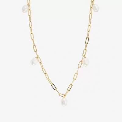 Silver Reflections Womens 14k Gold Over Brass 30 Inch Link Chain Necklace In Yellow