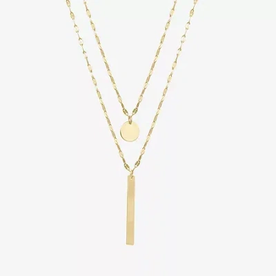 Silver Reflections Womens 14k Gold Over Brass 30 Inch Pendant Necklace In Transparent