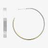 Silver Reflections Womens 14k Gold Over Brass 40mm Hypoallergenic Hoop Earrings In Transparent