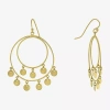 Silver Reflections Womens 14k Gold Over Brass Round Drop Earrings In Transparent