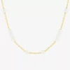Silver Reflections Womens 18k Gold Over Brass 18 Inch Cable Chain Necklace In Transparent