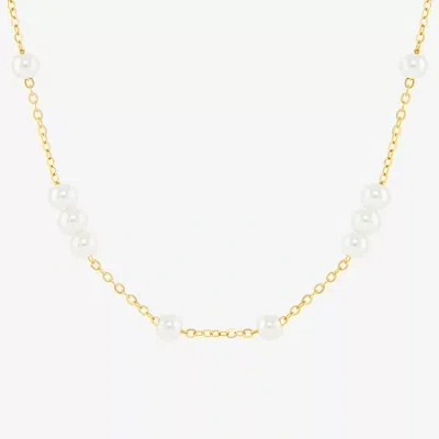 Silver Reflections Womens 18k Gold Over Brass 18 Inch Cable Chain Necklace In Transparent