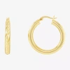 Silver Reflections Womens 18k Gold Over Brass 30mm Hoop Earrings In Gold
