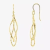 Silver Reflections Womens 18k Gold Over Brass Drop Earrings In Gold