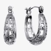 Silver Reflections Womens 18mm Hoop Earrings In Silver