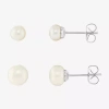 Silver Reflections Womens 2 Pair Earring Set In Silver