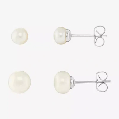 Silver Reflections Womens 2 Pair Earring Set In Transparent