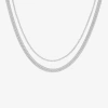 Silver Reflections Womens 2-pc. Necklace Set In Silver