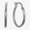 Silver Reflections Womens 20mm Hoop Earrings In Silver