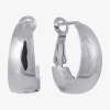 Silver Reflections Womens 20mm Hoop Earrings In Silver