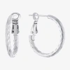 Silver Reflections Womens 20mm Hoop Earrings In Metallic