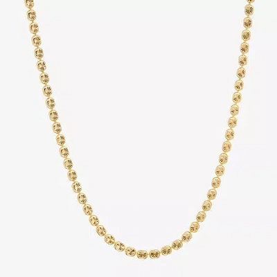 Silver Reflections Womens 24k Gold Over Brass 18 Inch Bead Chain Necklace In Transparent