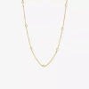 Silver Reflections Womens 24k Gold Over Brass 18 Inch Bead Chain Necklace In Gold