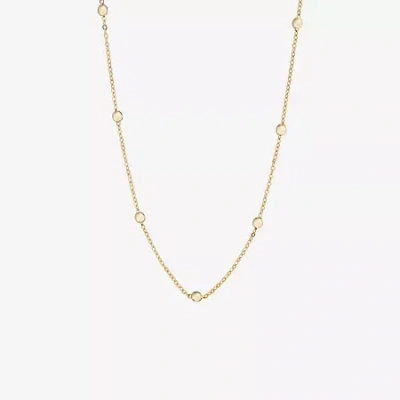 Silver Reflections Womens 24k Gold Over Brass 18 Inch Bead Chain Necklace In Transparent