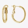 Silver Reflections Womens 24k Gold Over Brass 20mm Hoop Earrings In Gold