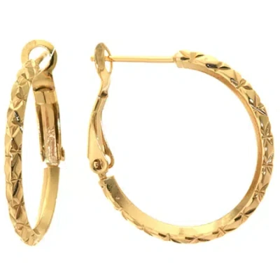 Silver Reflections Womens 24k Gold Over Brass 25mm Hoop Earrings