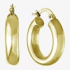 Silver Reflections Womens 24k Gold Over Brass 25mm Hoop Earrings In Gold