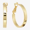 Silver Reflections Womens 24k Gold Over Brass 26mm Hoop Earrings In Transparent