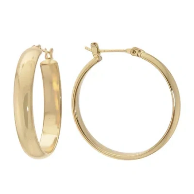 Silver Reflections Womens 24k Gold Over Brass 30mm Hoop Earrings In Transparent