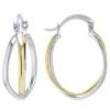 Silver Reflections Womens 25mm Hoop Earrings In Gold