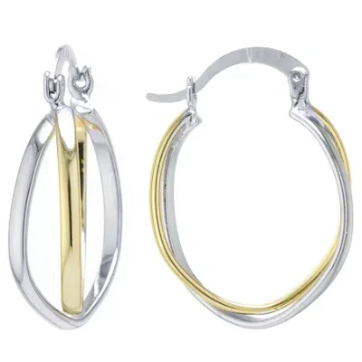 Silver Reflections Womens 25mm Hoop Earrings In Transparent