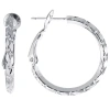 Silver Reflections Womens 26mm Hoop Earrings In Metallic