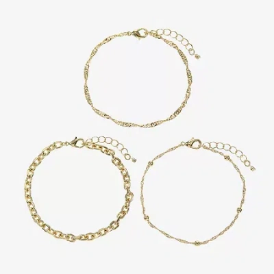 Silver Reflections Womens 3-pc. Pure Silver Over Brass Bracelet Set In Gold