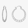 Silver Reflections Womens 35mm Round Hoop Earrings In Transparent