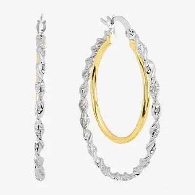 Silver Reflections Womens 41.9mm Hoop Earrings In Multi