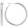 Silver Reflections Womens Hoop Earrings In Silver