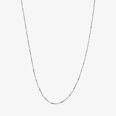 Silver Reflections Womens Pure Silver Over Brass 18 Inch Braid Chain Necklace In Transparent