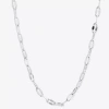 Silver Reflections Womens Pure Silver Over Brass 18 Inch Link Chain Necklace In Metallic