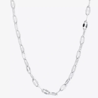 Silver Reflections Womens Pure Silver Over Brass 18 Inch Link Chain Necklace In Transparent