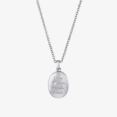 Silver Reflections Womens Pure Silver Over Brass 18 Inch Locket Necklace In Transparent