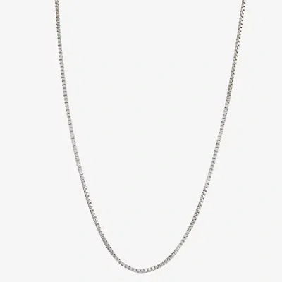Silver Reflections Womens Pure Silver Over Brass 24 Inch Box Chain Necklace In Transparent