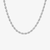 Silver Reflections Womens Pure Silver Over Brass 24 Inch Rope Chain Necklace In Transparent