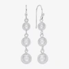 Silver Reflections Womens Pure Silver Over Brass Ball Drop Earrings In Silver