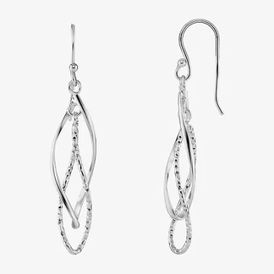 Silver Reflections Womens Pure Silver Over Brass Drop Earrings In Transparent