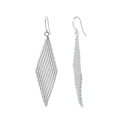 Silver Reflections Womens Pure Silver Over Brass Drop Earrings In Transparent