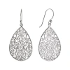 Silver Reflections Womens Pure Silver Over Brass Drop Earrings In Silver