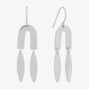 Silver Reflections Womens Pure Silver Over Brass Drop Earrings In Transparent