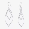 Silver Reflections Womens Pure Silver Over Brass Drop Earrings In Metallic