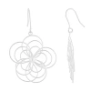 Silver Reflections Womens Pure Silver Over Brass Flower Drop Earrings In Transparent